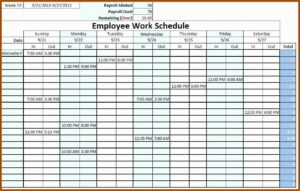 Employee Work Schedule Template Excel