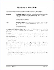 Event Sponsorship Contract Template