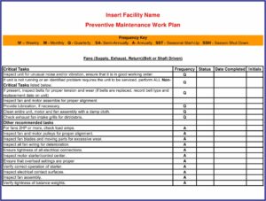Facility Maintenance Plan Example