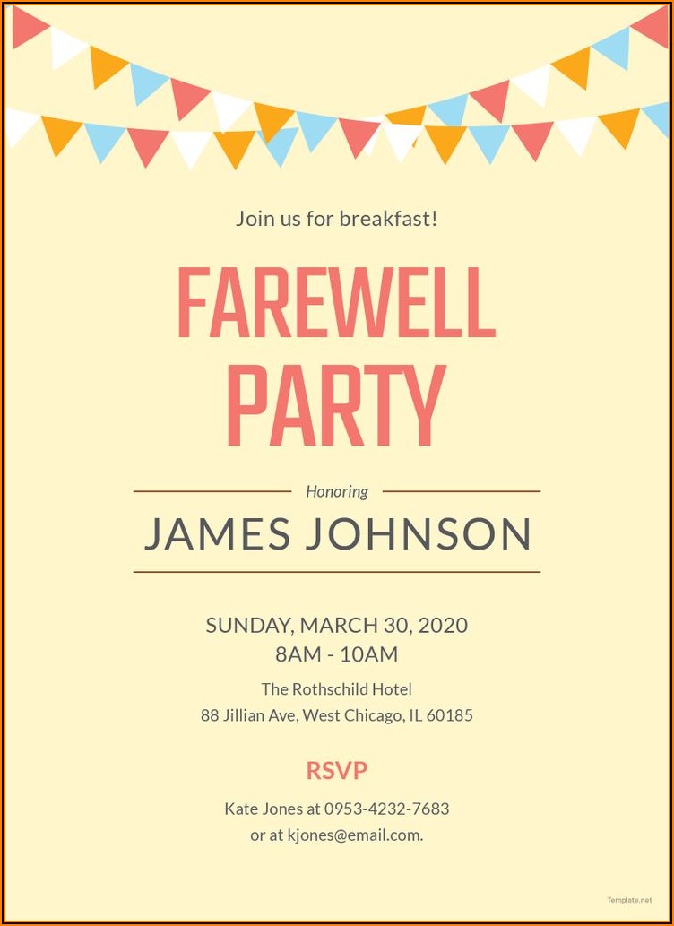 Farewell Party Invitation Sample