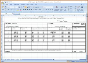 First Article Inspection Form