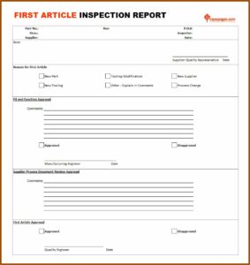 First Article Inspection Procedure Template