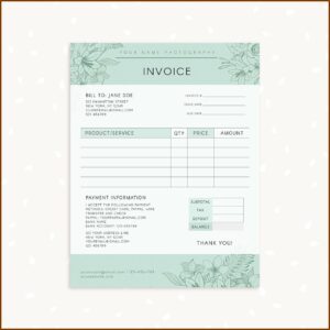 Floral Invoice Template