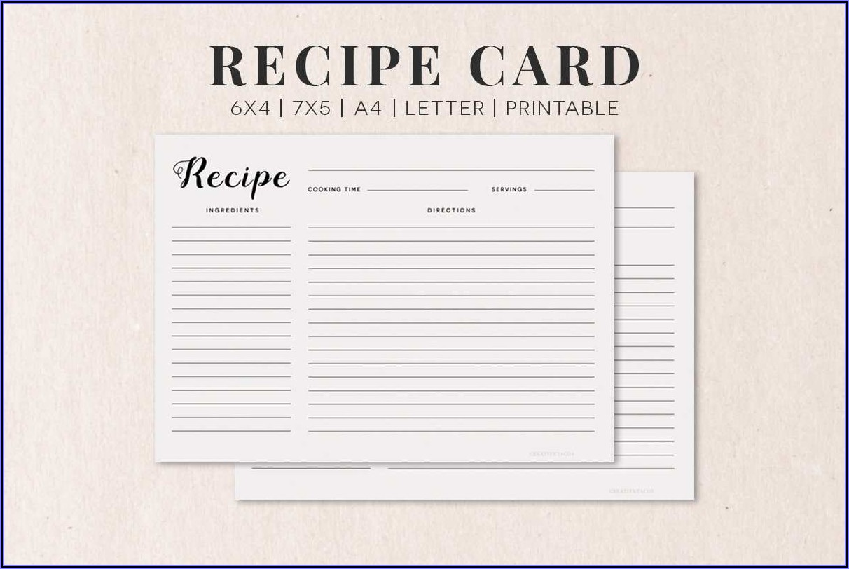 Free 5x7 Recipe Card Template