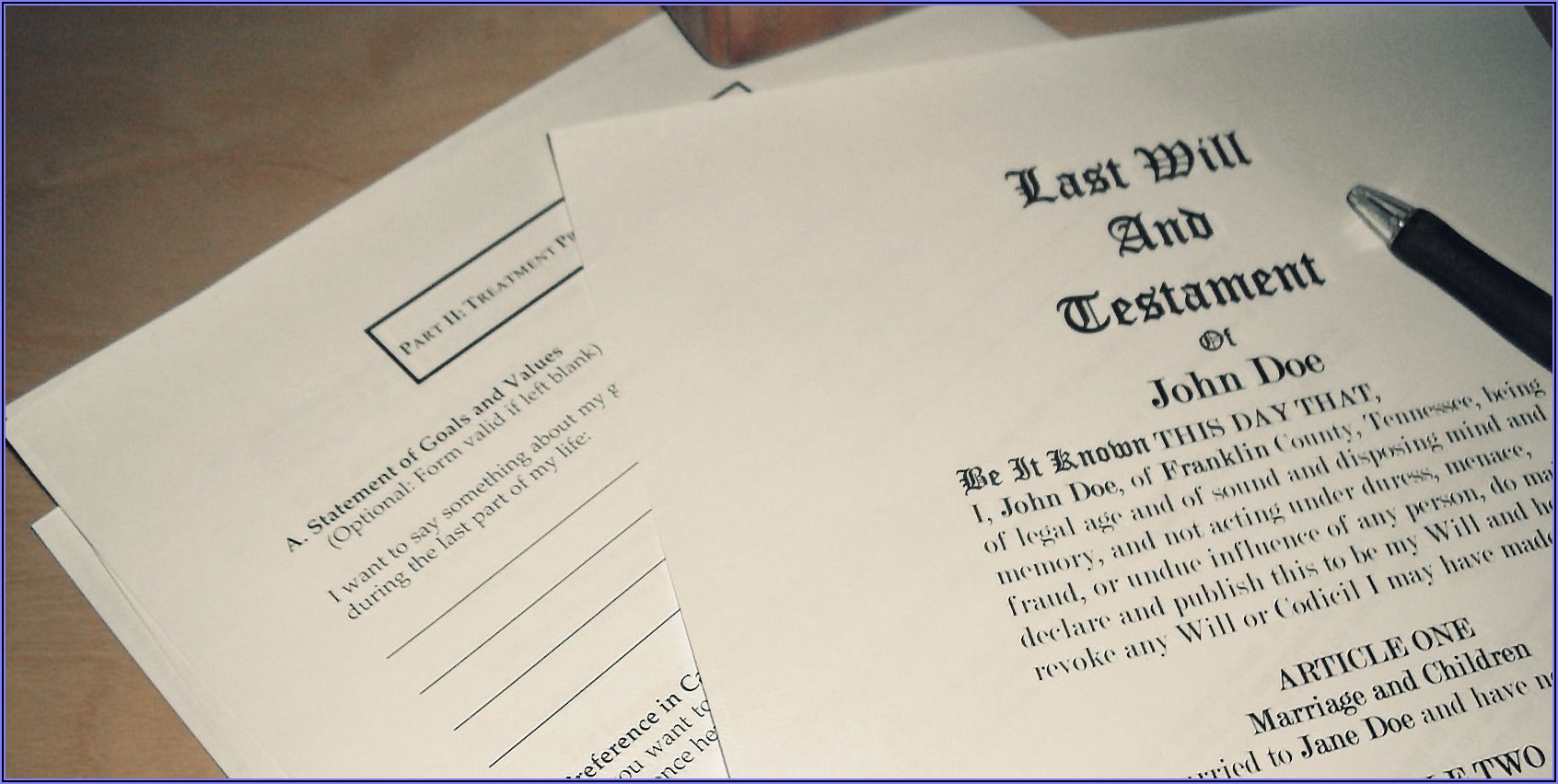 Free Blank Last Will And Testament Template
