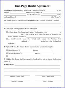 Free Blank Lease Agreements Templates