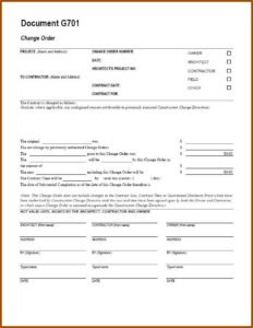 Free Change Order Template