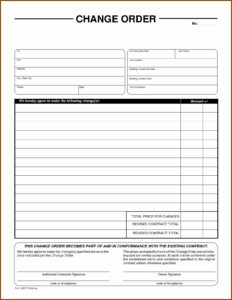 Free Change Order Template Word Doc