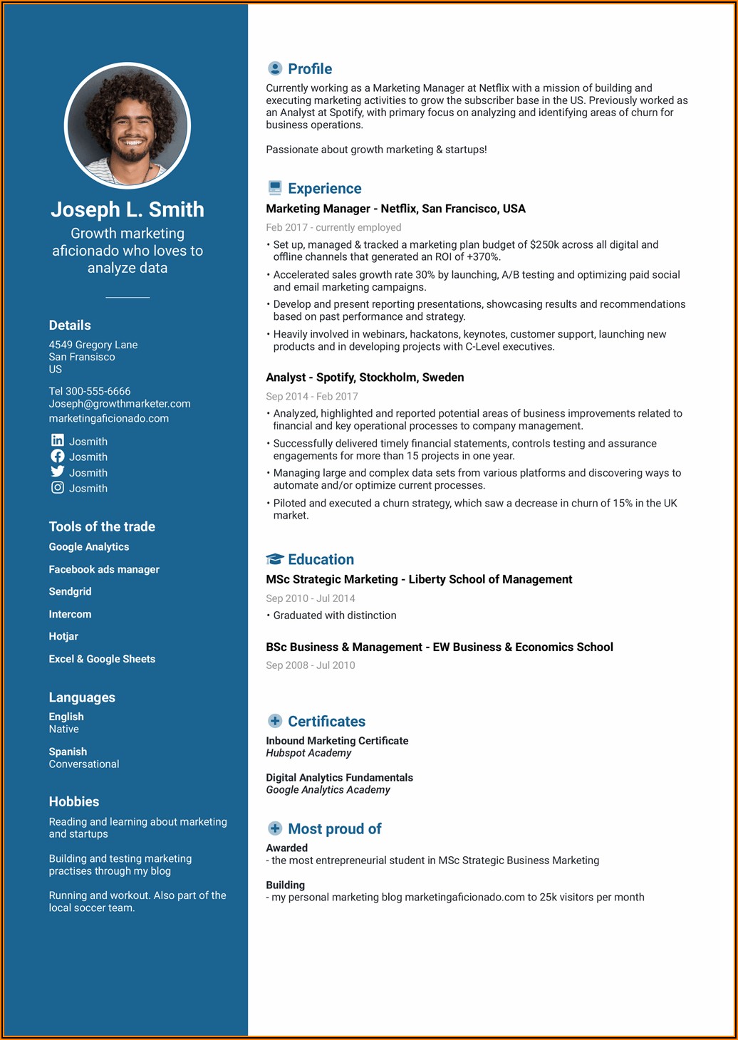 Free Chronological Resume Template 2020