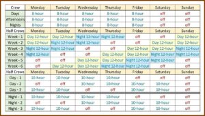 Free Excel 12 Hour Shift Schedule Template