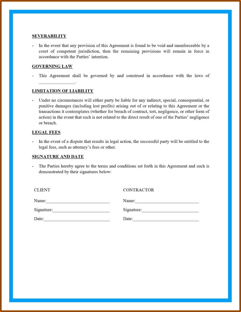 Free Independent Contractor Agreement Template South Africa