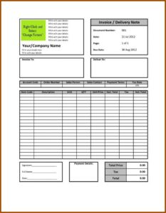 Free Invoice Template In Word Format