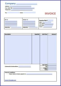 Free Invoice Template Word Pdf
