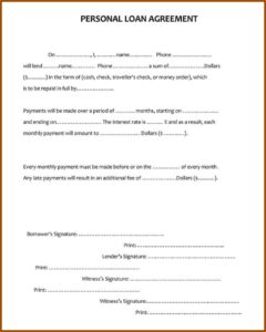 Free Loan Agreement Template Microsoft Word Australia
