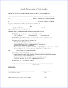 Free Memorandum Of Understanding Template Word Australia