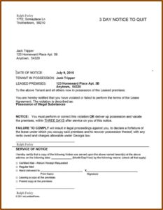 Free Notice To Quit Form Georgia
