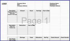 Free Printable Pay Stub Templates