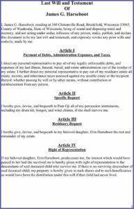 Free Printable Will And Testament Template