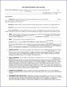 Free Residential Lease Agreement Template Ohio