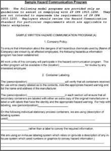 Hazcom Communication Program Template