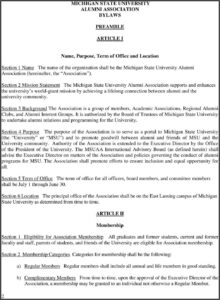 High School Alumni Association Bylaws Template