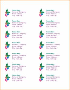 Holiday Return Address Labels Template