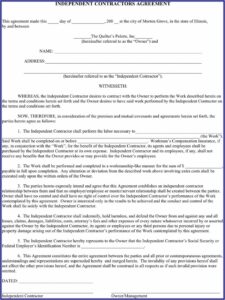 Independent Contractor Agreement Template Free Download