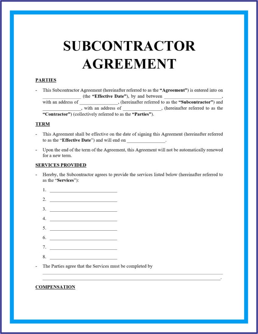 Independent Contractor Agreement Template Free Download Uk