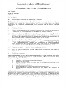 Independent Contractor Agreement Uk Template Free