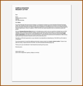 Letter Asking For Donations From Businesses Template