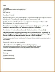Letter Asking For Donations Template