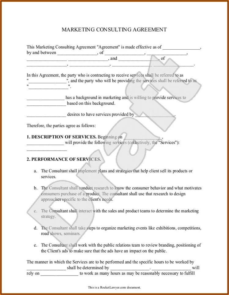 Marketing Consulting Contract Template Free