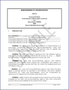 Memorandum Of Understanding Template Uk Free