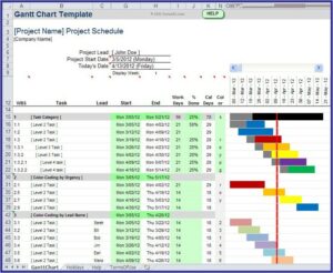 Ms Excel Gantt Chart Template Free Download