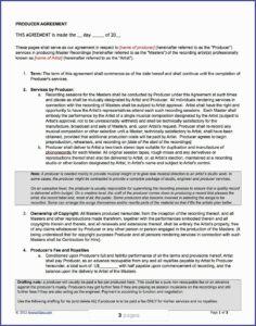 Music Producer Contract Template