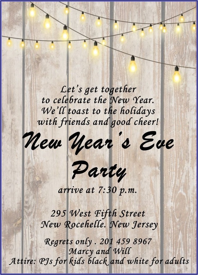 New Year's Eve Party Invitations Free Templates
