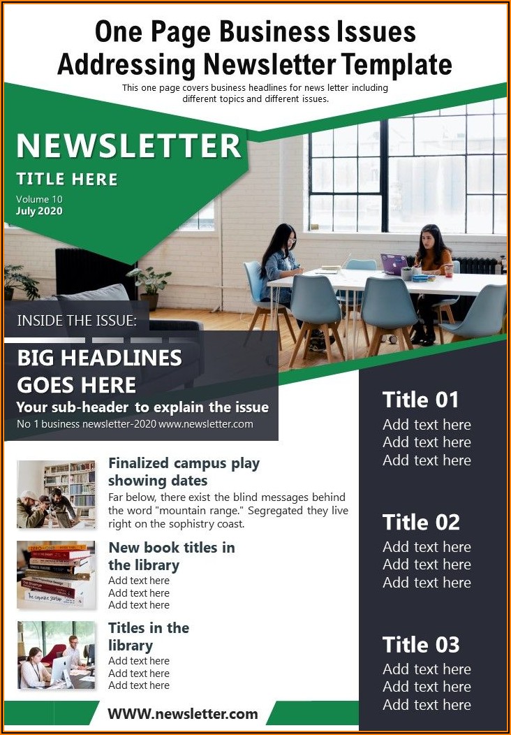 One Page Newsletter Templates Free Download Word