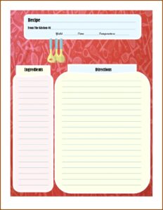 Pages Cookbook Template Free