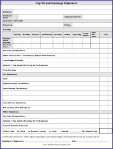 Payroll Statement Template Pdf