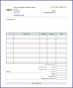 Pdf Invoice Templates Free Download