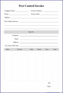 Pest Control Forms Templates Free