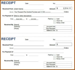Petty Cash Receipt Book Template