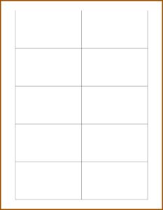 Plain Business Card Template Word