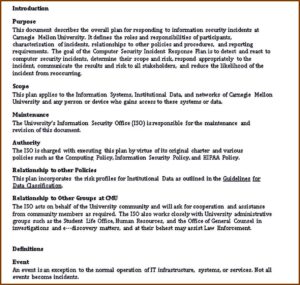 Pollution Incident Response Management Plan Template