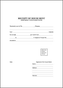 Printable Free Rent Receipt Template Pdf