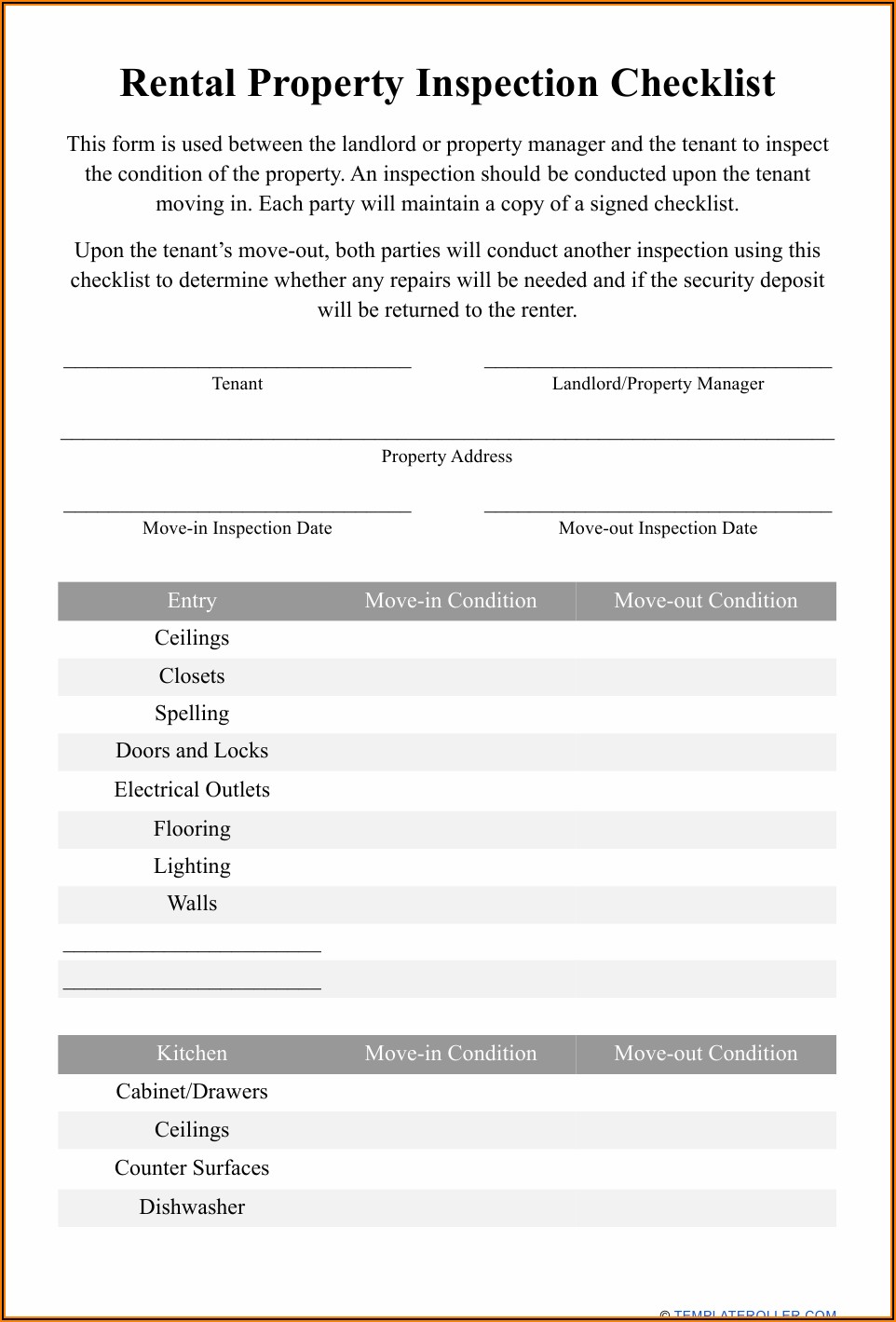 Property Inspection Template