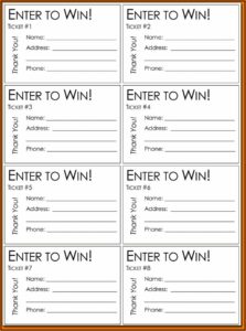 Raffle Ticket Printing Free Template