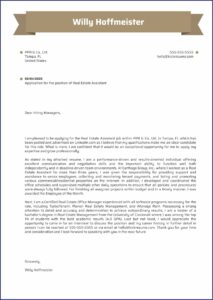 Real Estate Cover Letter Examples No Experience