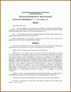 Real Estate Partnership Operating Agreement Template