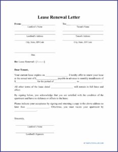 Renewal Of Lease Agreement Template South Africa